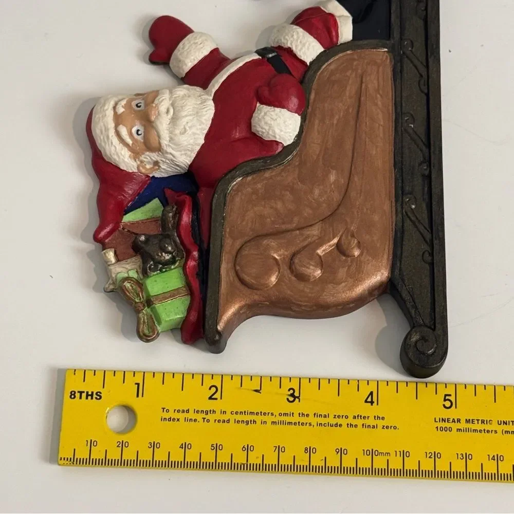Santa Sleigh Handmade Ceramic Hand-painted Wall Hanging Christmas Decor